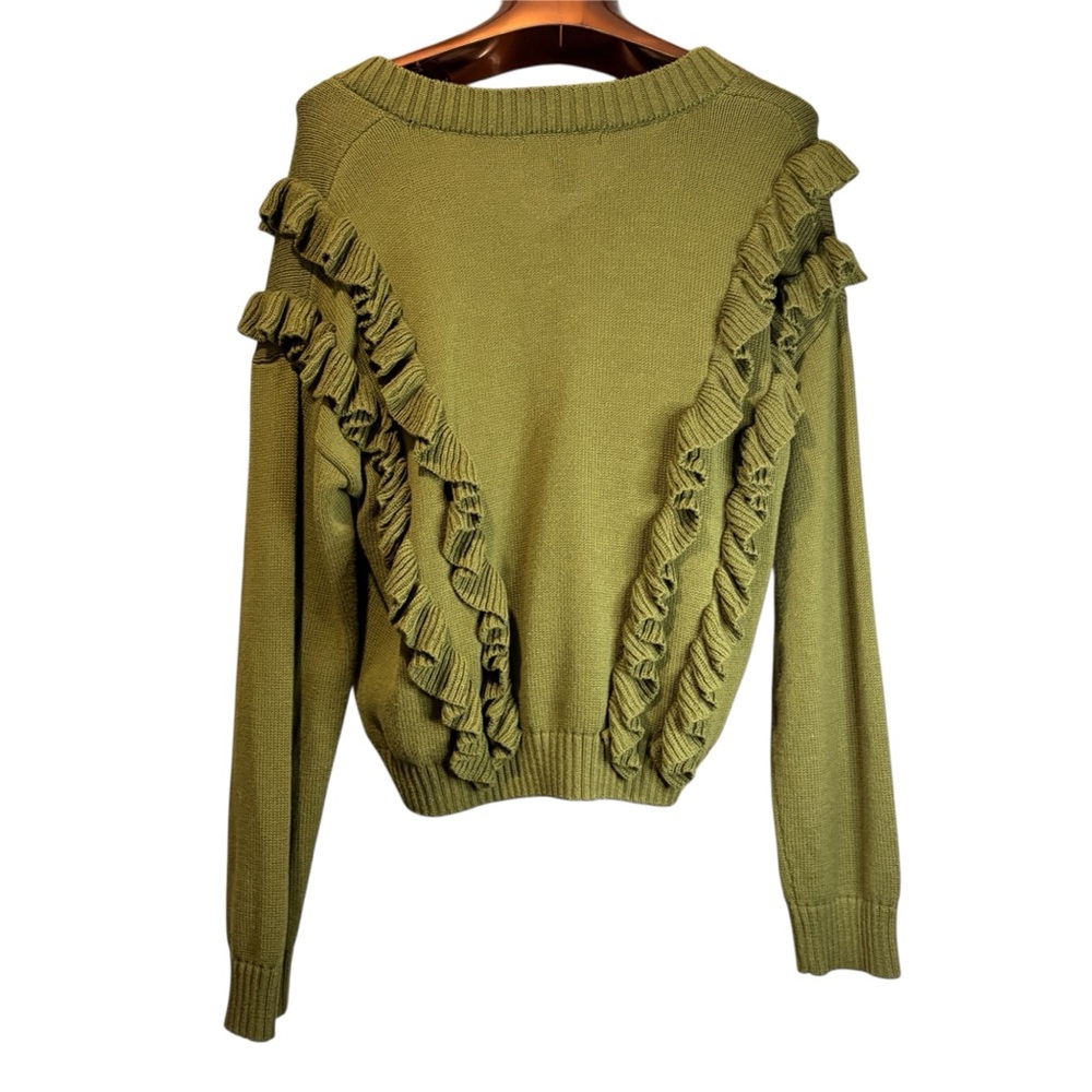 Forever 21 Green Ruffle Sweater - Picture 2 of 11